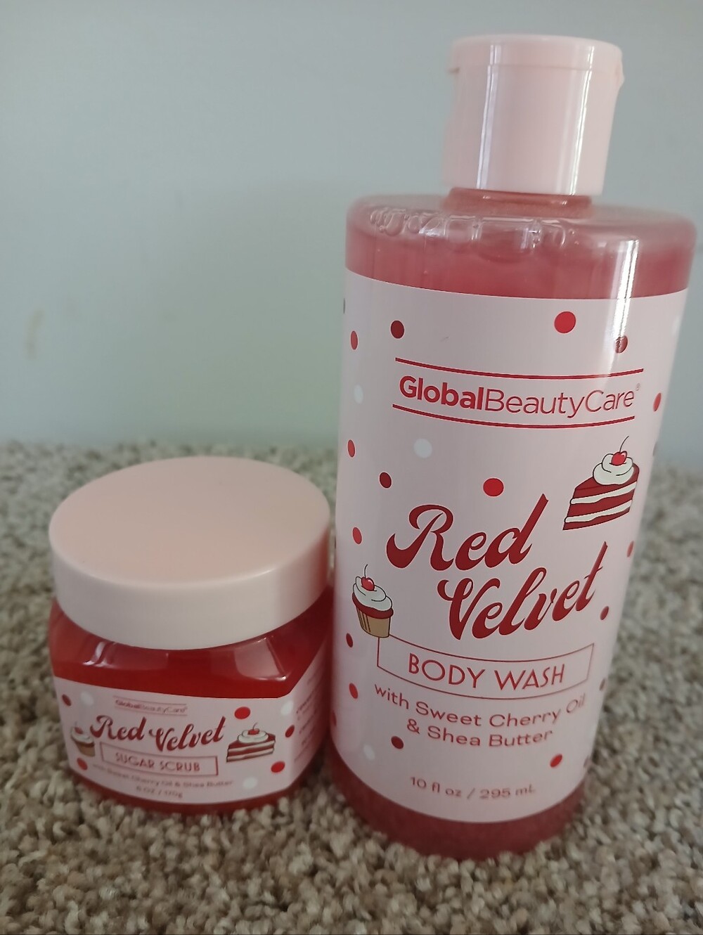 Red Velvet Body Wash & Sugar Scrub - Pink/Red